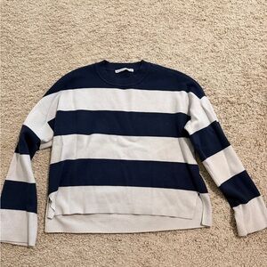 Abercrombie Navy and White Striped Sweater